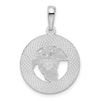 De-Ani Sterling Silver Rhodium-Plated Enameled Traverse City Michigan with Grapes Pendant