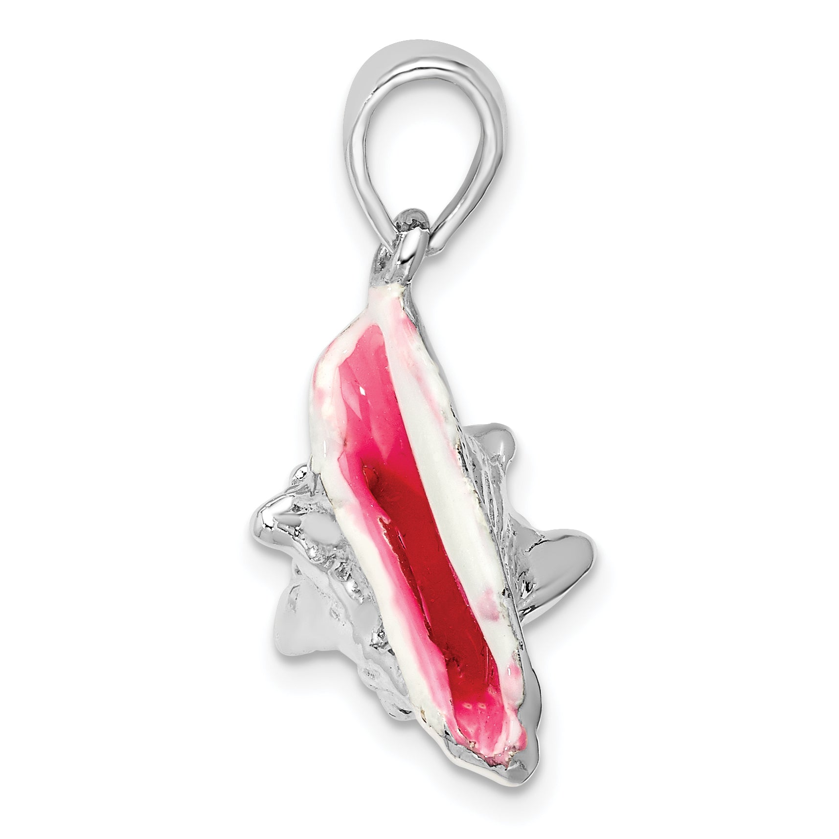 De-Ani Sterling Silver Rhodium-Plated Enameled Medium Conch Shell Pendant Secondary image