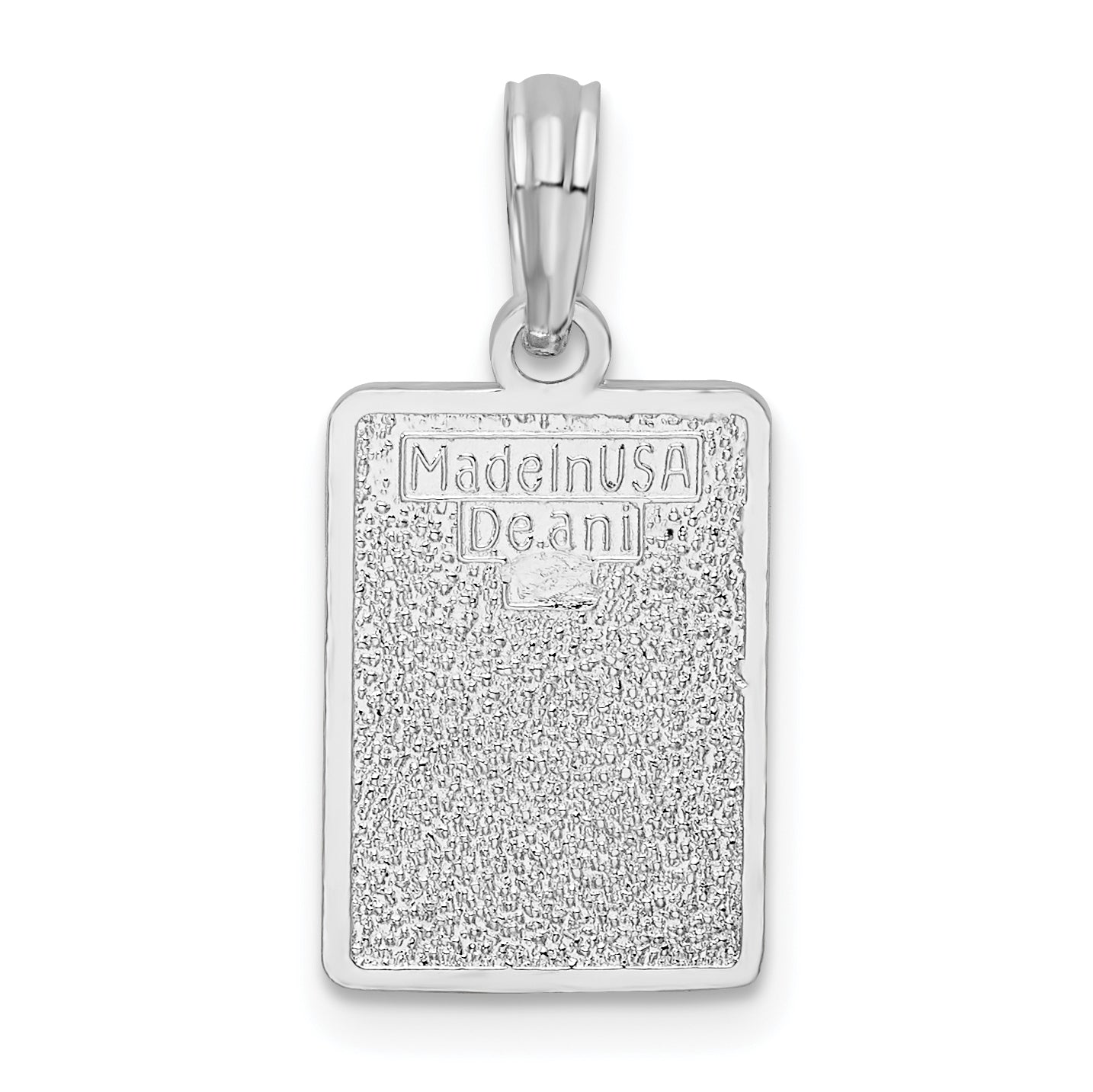 De-Ani Sterling Silver Rhodium-Plated Enameled Small Key West Mile 0 Pendant