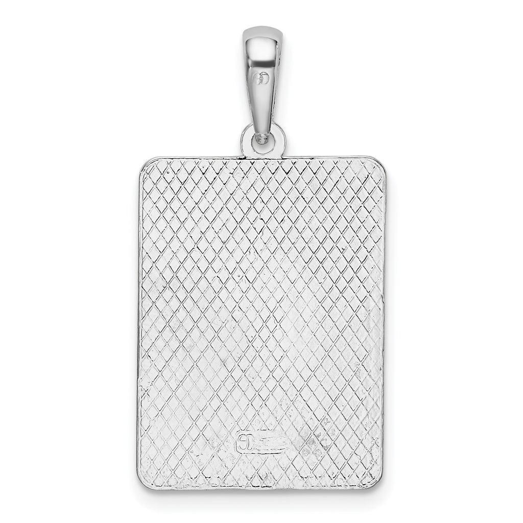 De-Ani Sterling Silver Rhodium-Plated Enameled Large Key West Mile 0 Pendant