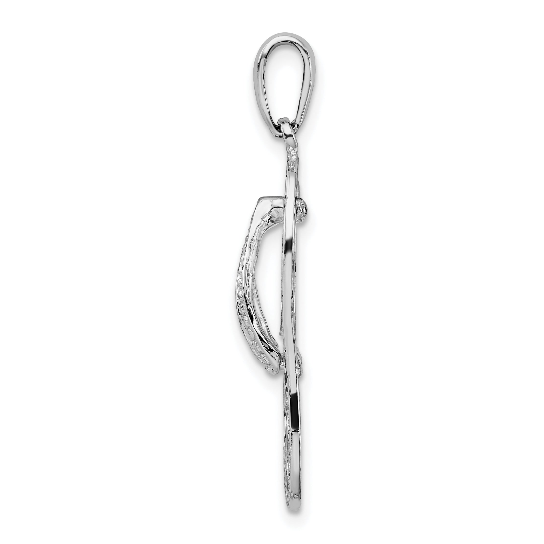 De-Ani Sterling Silver Rhodium-Plated Enameled LOVE Flip-flop Pendant Secondary image