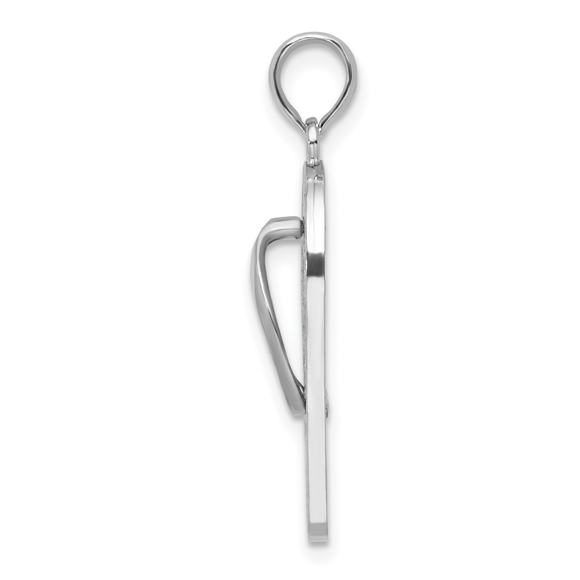 De-Ani Sterling Silver Rhodium-Plated 3D Enameled Beach Scene Flip-flop Pendant Secondary image