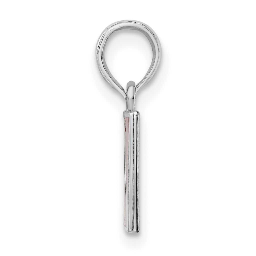 De-Ani Sterling Silver Rhodium-Plated Polished Enameled Dive Flag Pendant