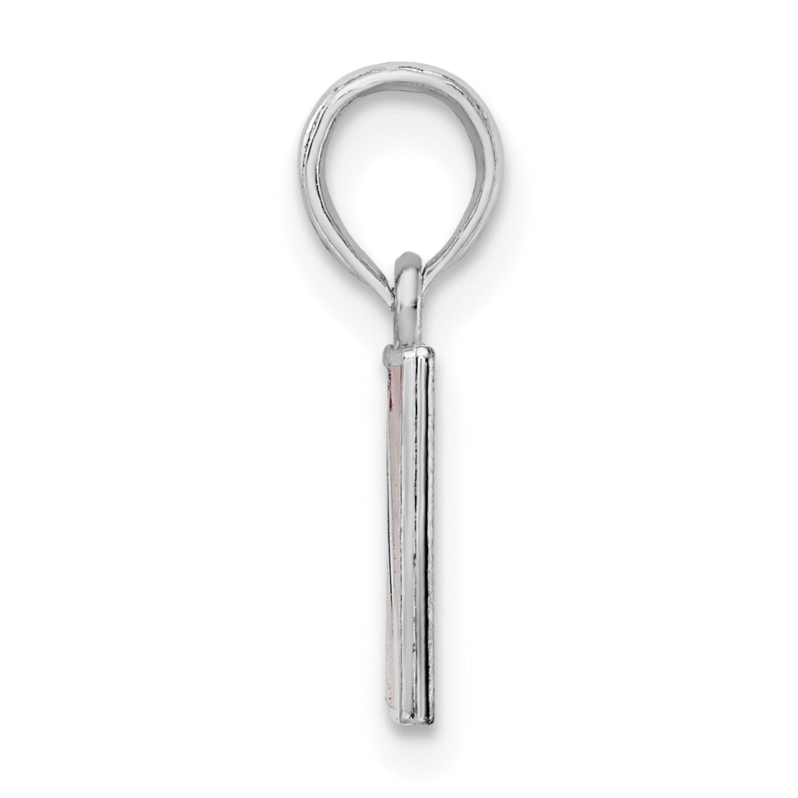 De-Ani Sterling Silver Rhodium-Plated Polished Enameled Dive Flag Pendant