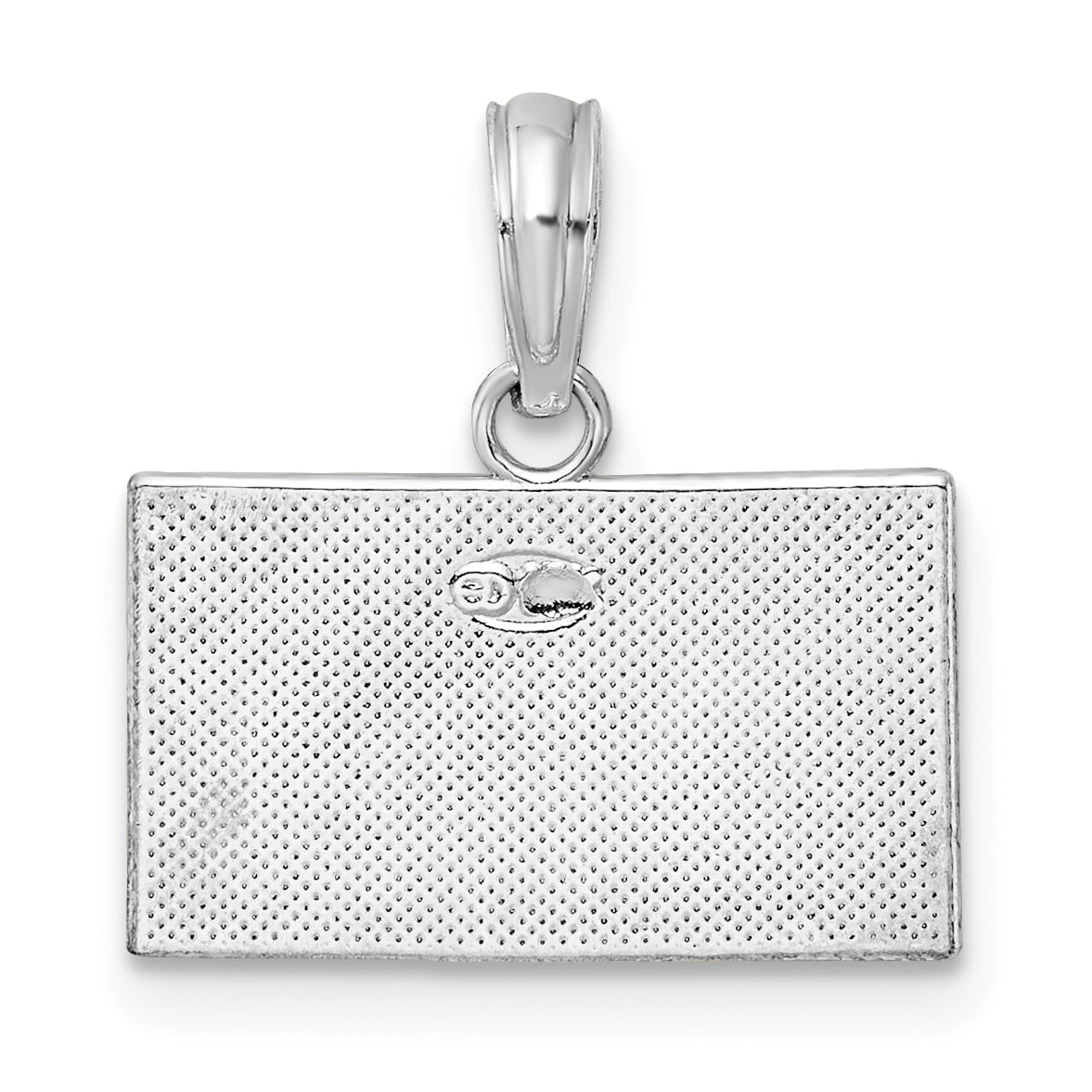 De-Ani Sterling Silver Rhodium-Plated Polished Enameled Dive Flag Pendant