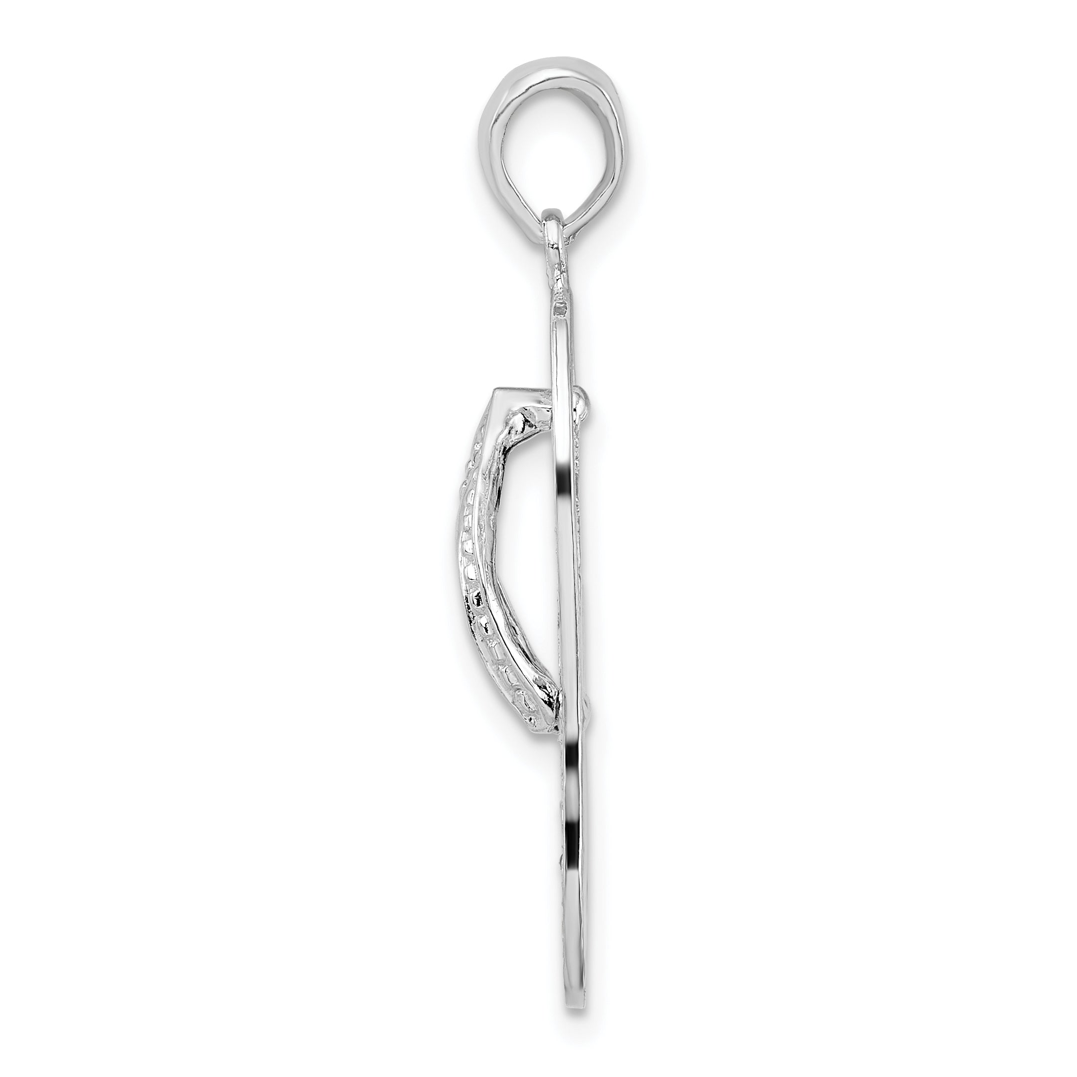 De-Ani Sterling Silver Rhodium-Plated Enameled Beach Scene Flip-flop Pendant Secondary image