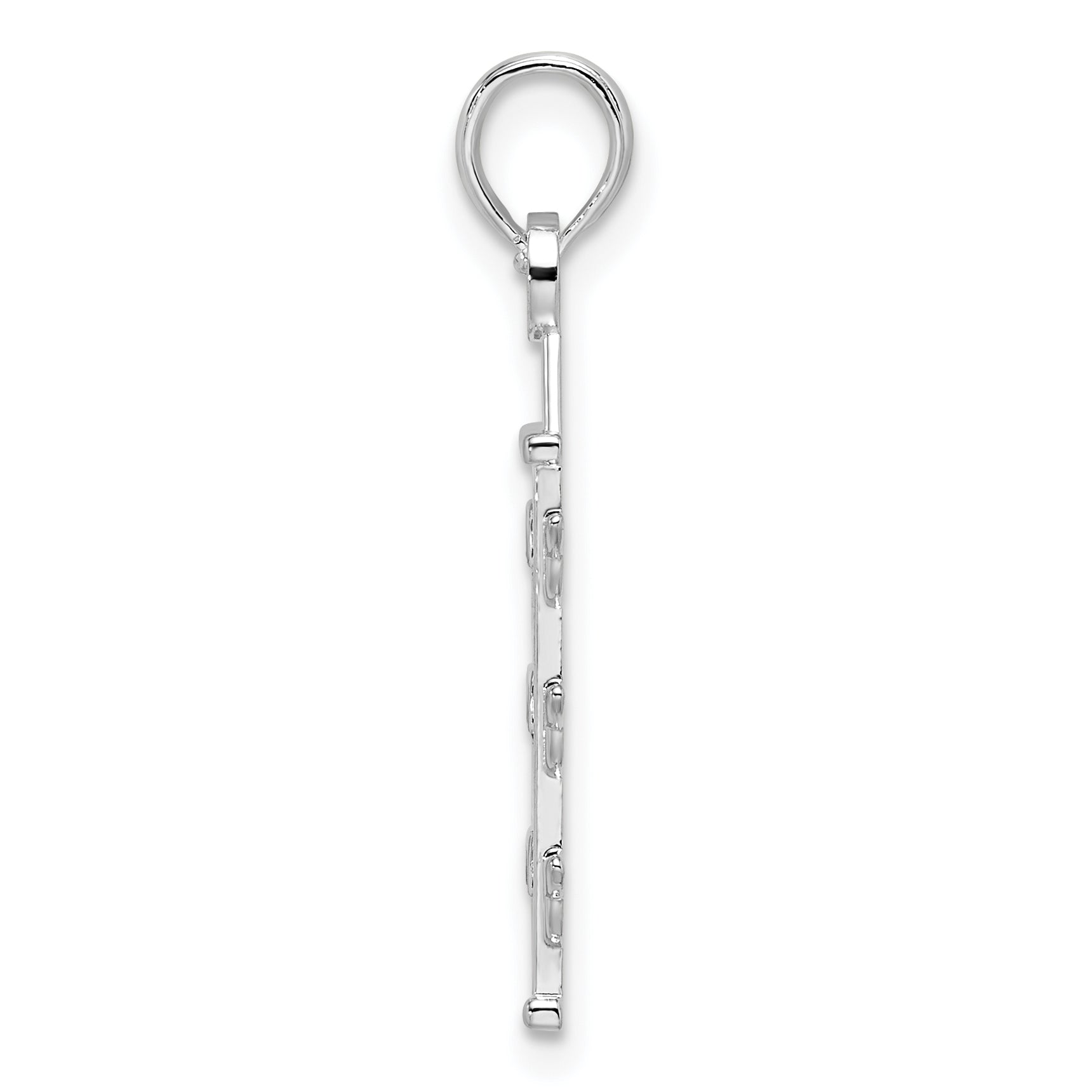 De-Ani Sterling Silver Rhodium-Plated Polished Enameled Traffic Light Pendant