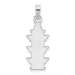 De-Ani Sterling Silver Rhodium-Plated Polished Enameled Traffic Light Pendant