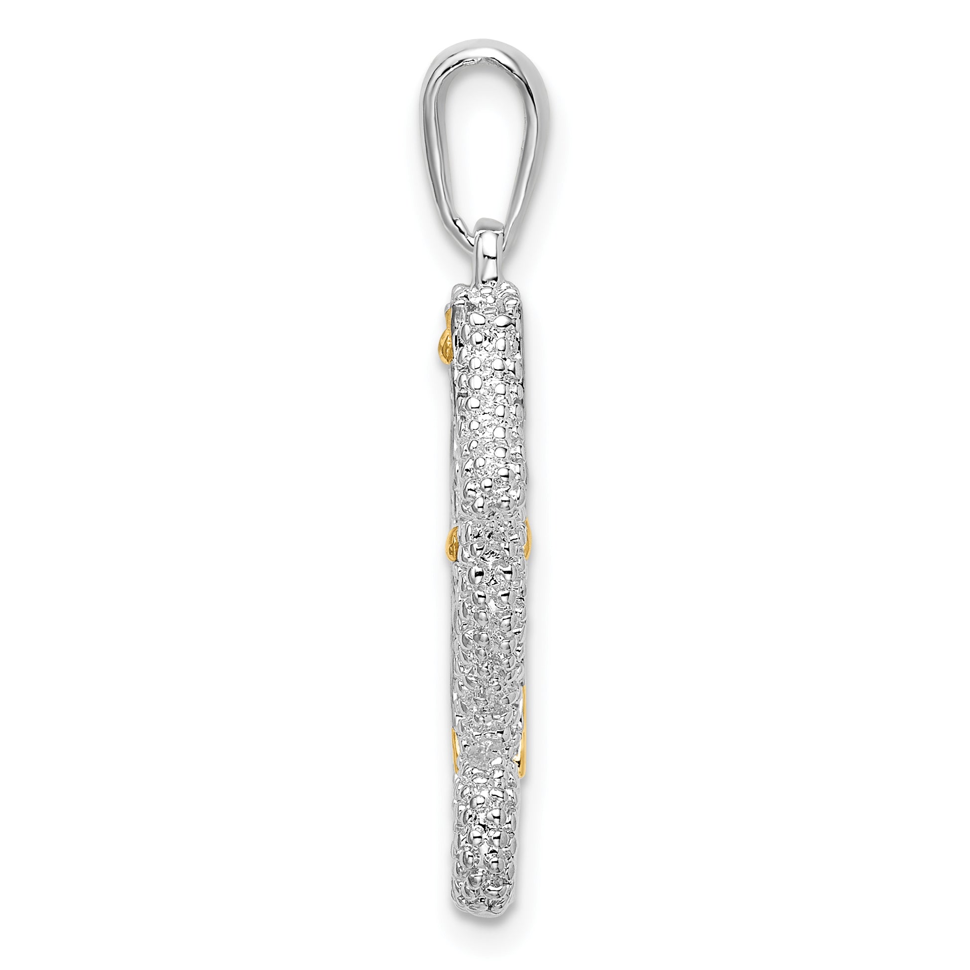 De-Ani Sterling Silver Rhodium-Plated 3D Seahorse with 14k Accent Pendant Secondary image