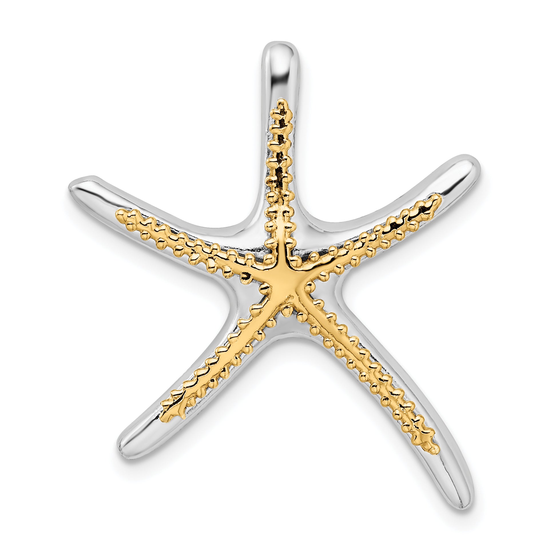 De-Ani Sterling Silver Rhodium-Plated Dancing Starfish with 14k Accent Slide Main image