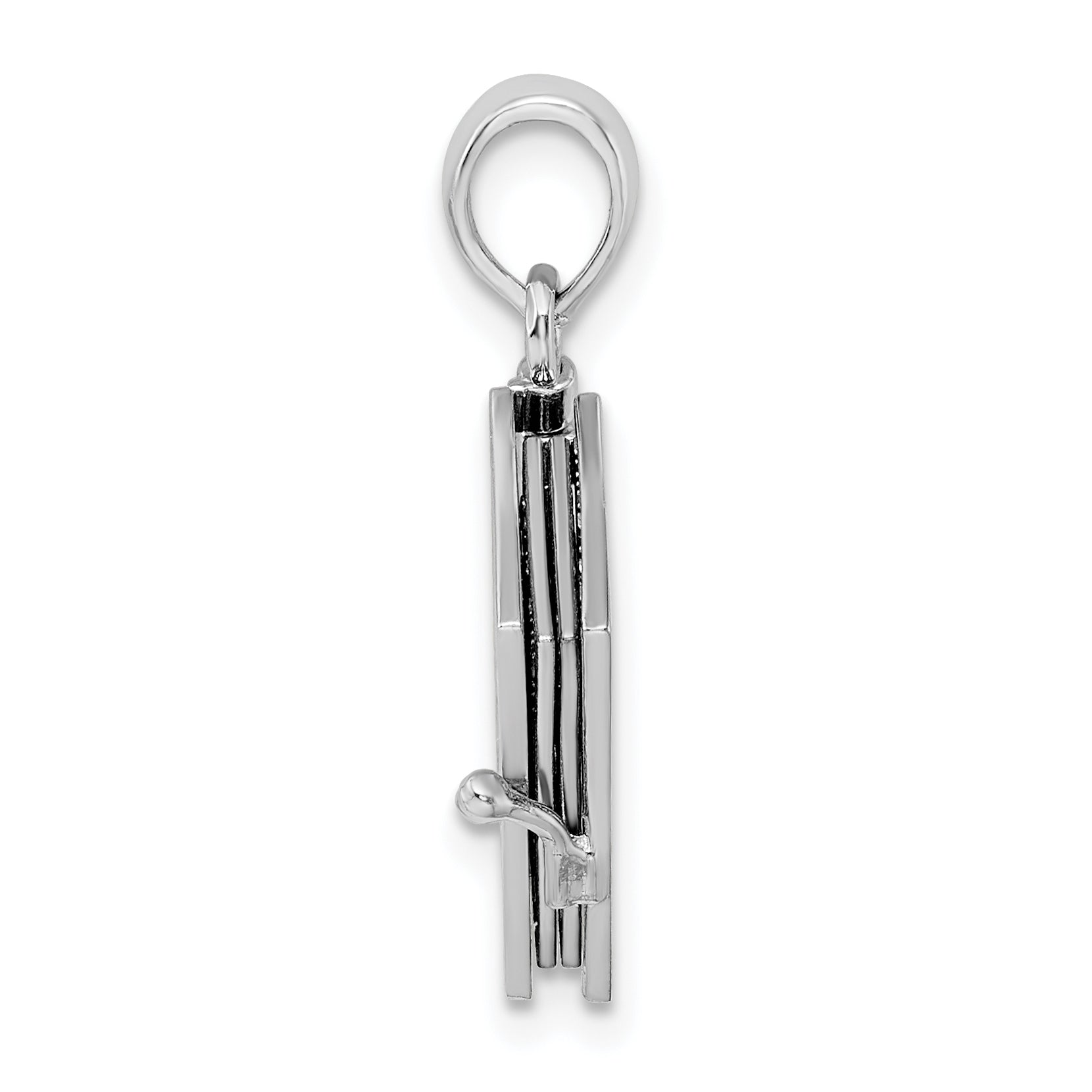 De-Ani Sterling Silver Rhodium-Plated Texture Lords Prayer Bible with 14k Cross Pendant Secondary image