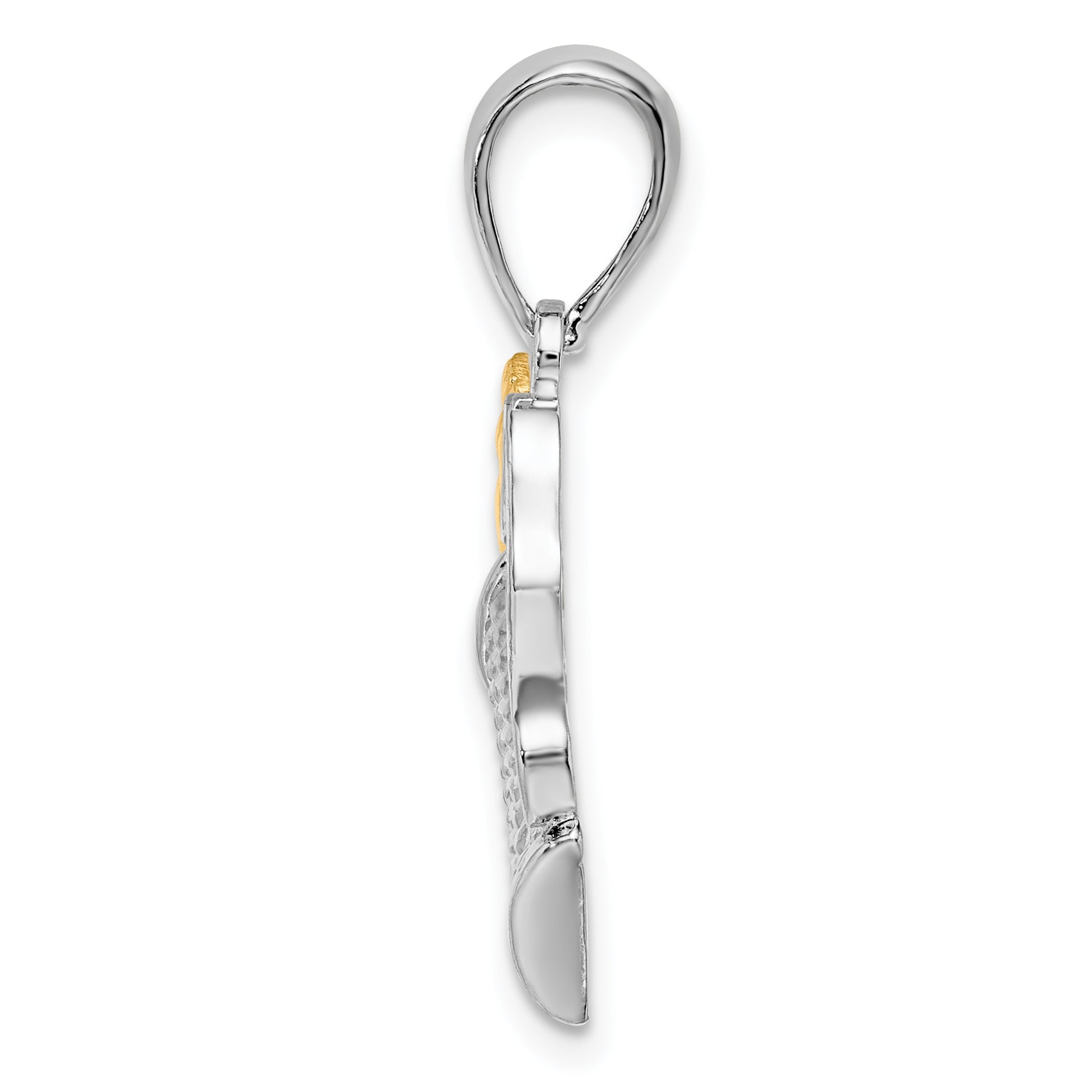 De-Ani Sterling Silver Rhodium-Plated Polished Golf Bag with 14k Clubs Pendant Secondary image