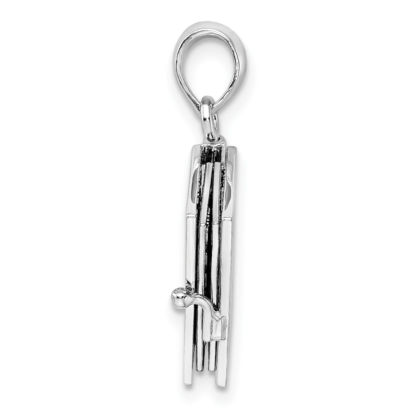 De-Ani Sterling Silver Rhodium-Plated Polished 3D Lords Prayer Holy Bible Pendant Secondary image