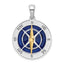 De-Ani Sterling Silver Rhodium-Plated Enameled Compass with 14k Moving Needle Pendant