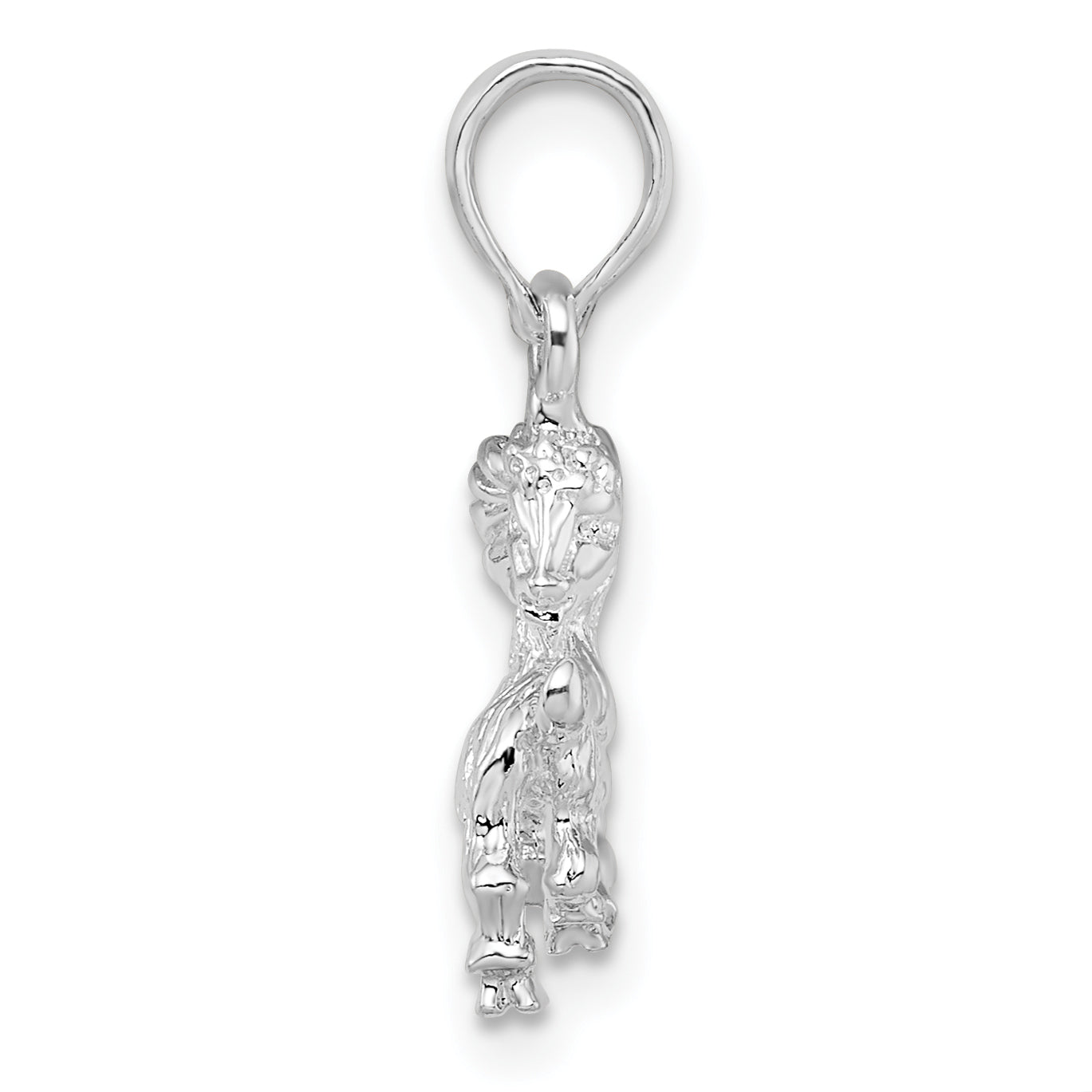 De-Ani Sterling Silver Rhodium-Plated Polished 3D Capricorn Zodiac Pendant Secondary image