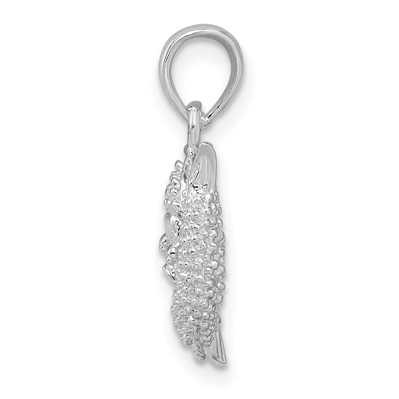De-Ani Sterling Silver Rhodium-Plated Polished 3D Pisces Zodiac Pendant Secondary image
