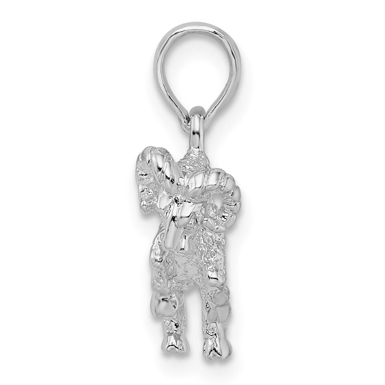 De-Ani Sterling Silver Rhodium-Plated Polished 3D Aries Zodiac Pendant Secondary image