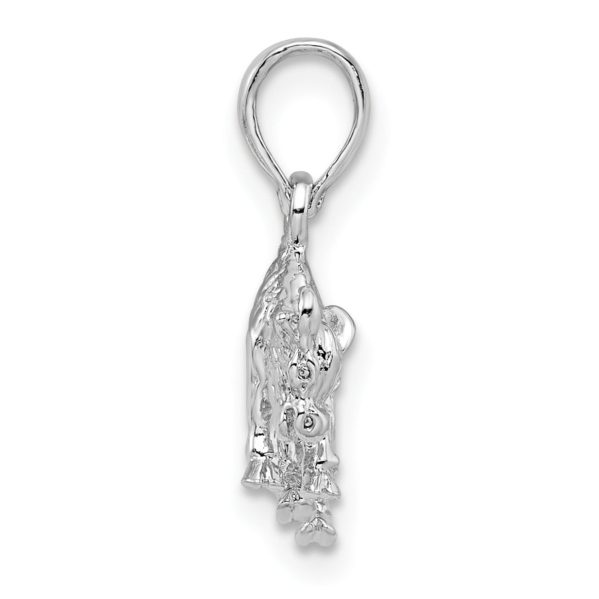 De-Ani Sterling Silver Rhodium-Plated Polished 3D Taurus Zodiac Pendant Secondary image