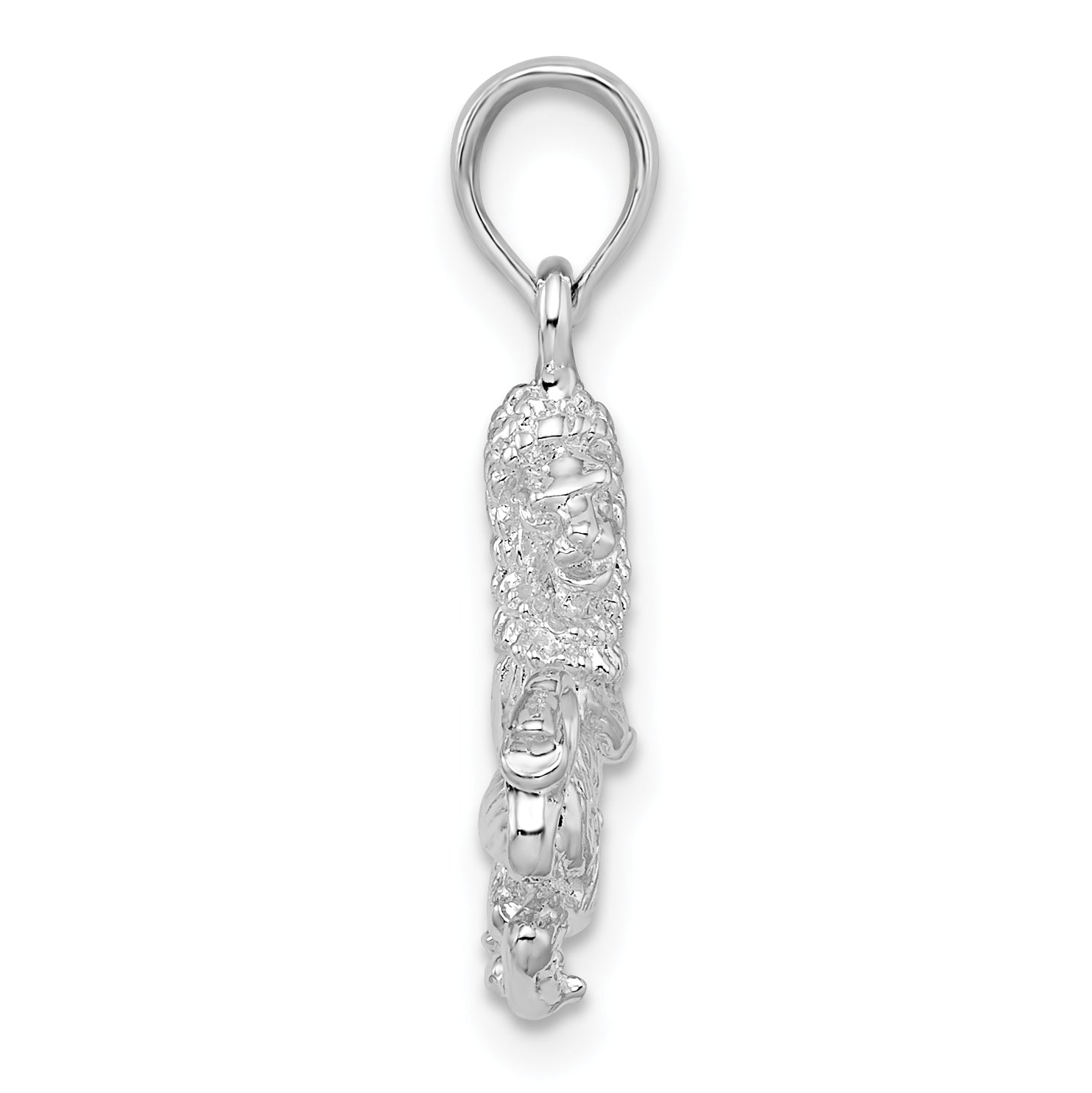 De-Ani Sterling Silver Rhodium-Plated Polished 3D Leo Zodiac Pendant Secondary image
