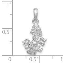 De-Ani Sterling Silver Rhodium-Plated Polished 3D Leo Zodiac Pendant