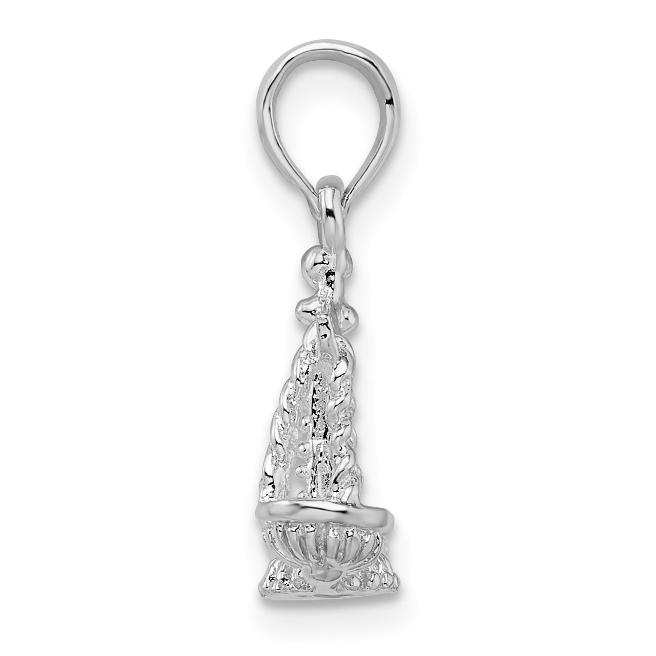 De-Ani Sterling Silver Rhodium-Plated Polished 3D Libra Zodiac Pendant Secondary image
