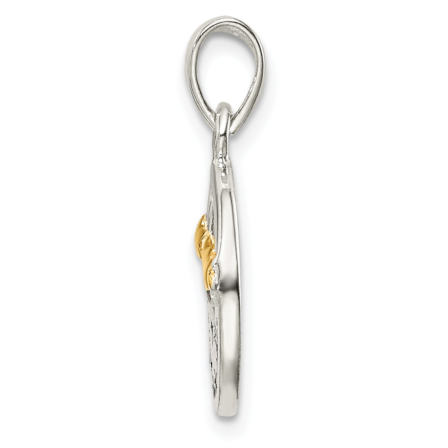 Sterling Silver Flash Gold Plated LOVE YOU TO THE MOON Pendant Secondary image