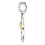 Sterling Silver Flash Gold Plated LOVE YOU TO THE MOON Pendant