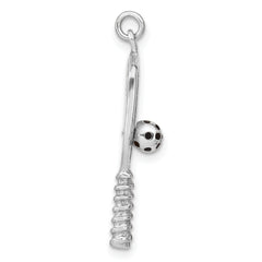 Sterling Silver Enamel Pickleball Charm