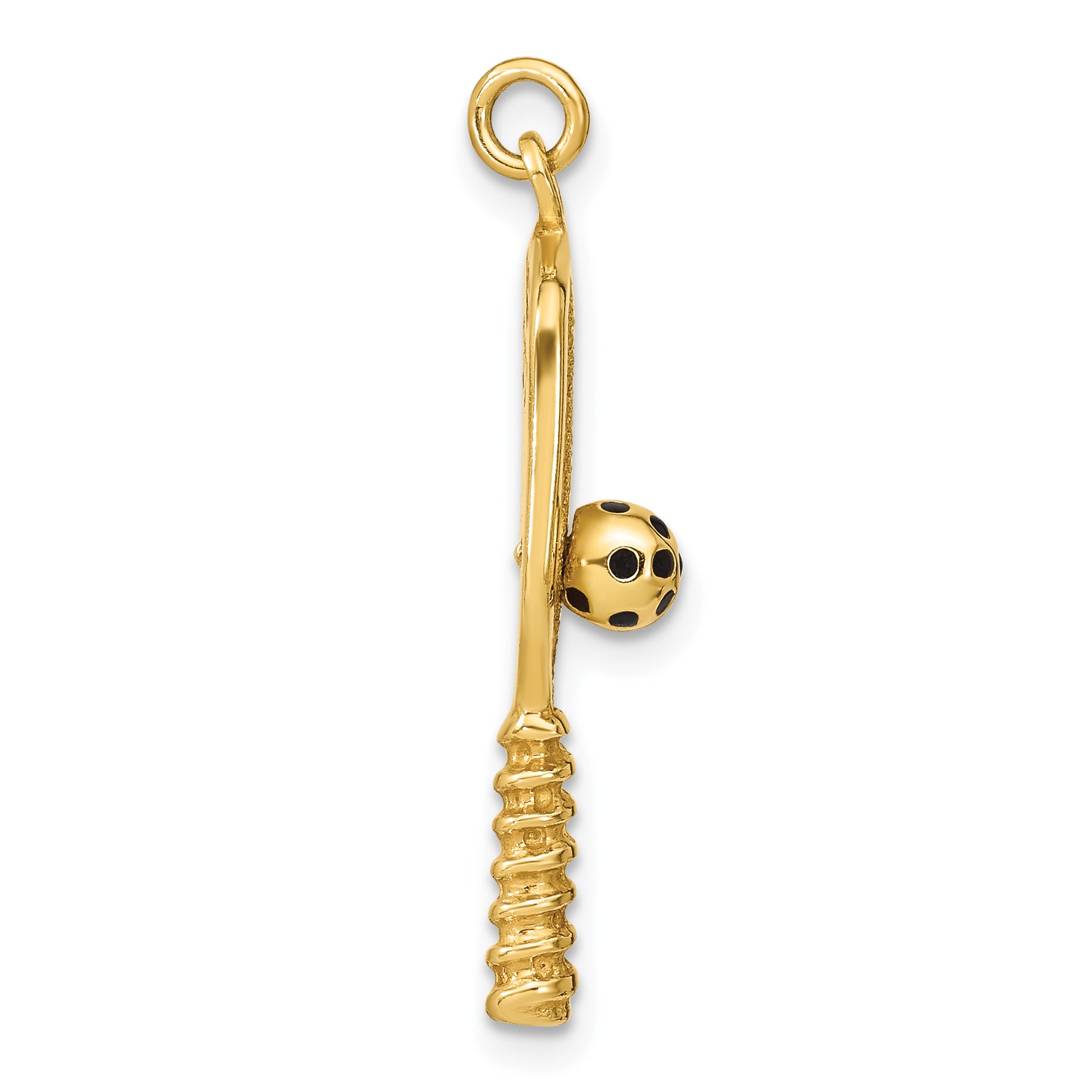Sterling Silver Gold-tone and Enamel Pickleball Charm