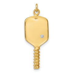 Sterling Silver Gold-tone and Enamel Pickleball Charm