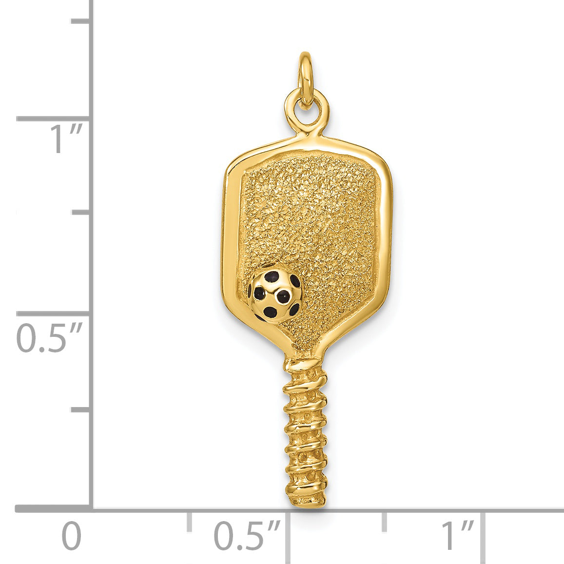 Sterling Silver Gold-tone and Enamel Pickleball Charm