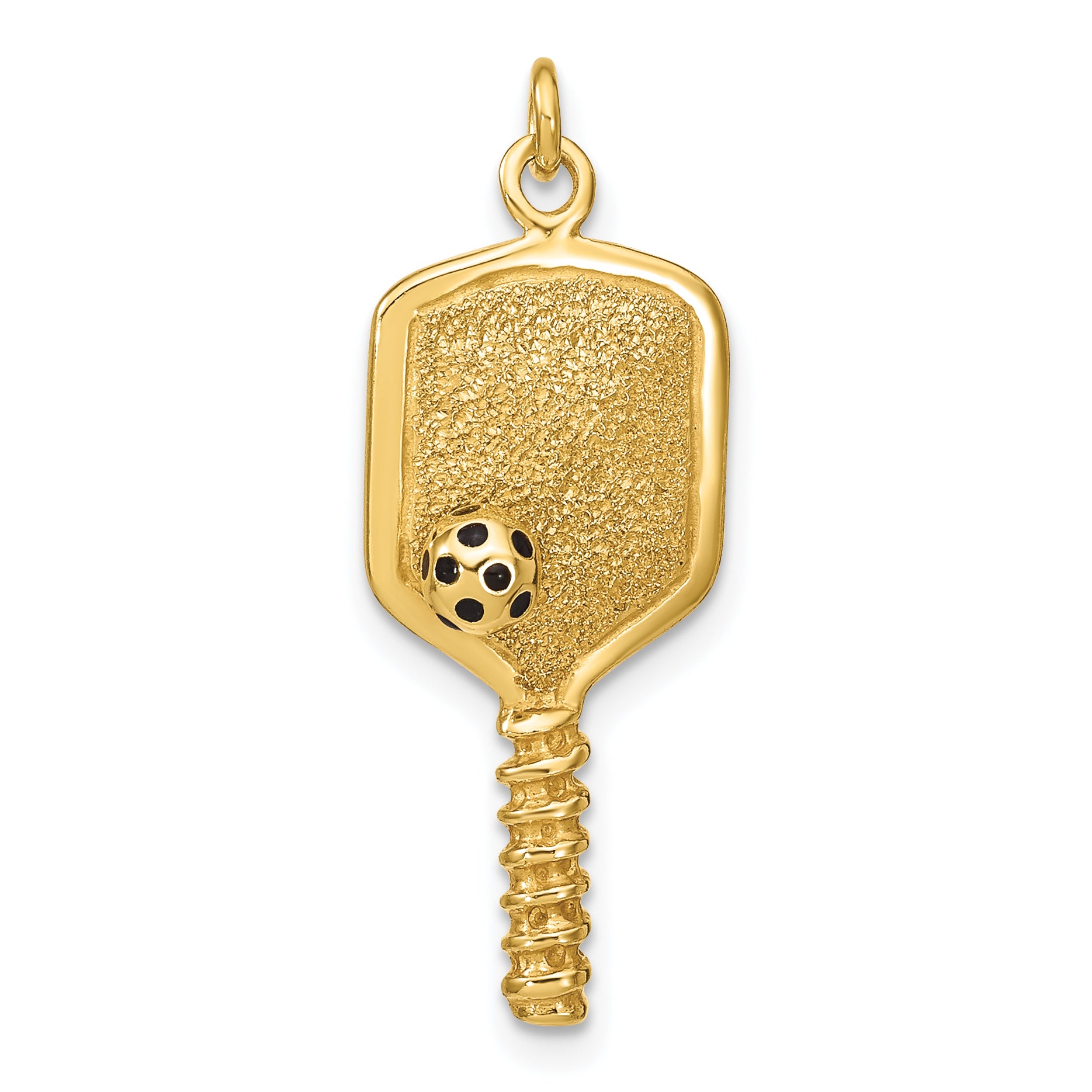 Sterling Silver Gold-tone and Enamel Pickleball Charm Main image