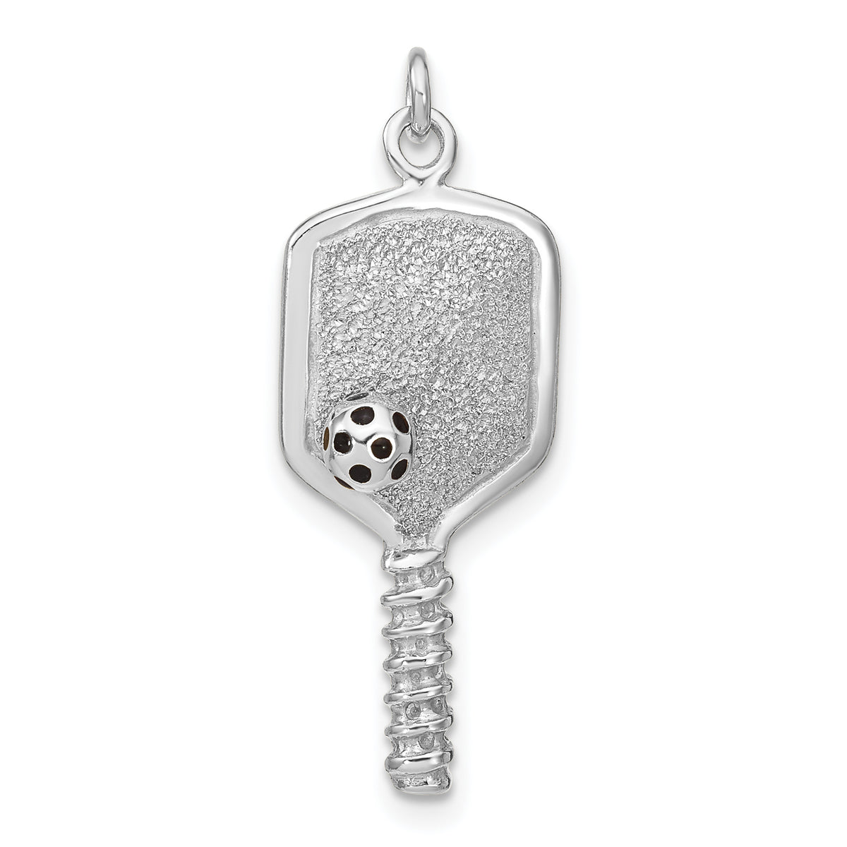 Sterling Silver Enamel Pickleball Charm