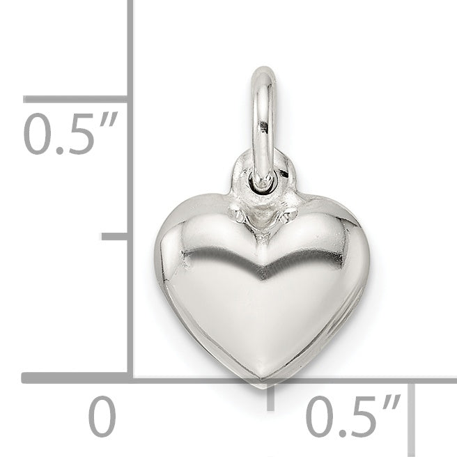 Sterling Silver Puffed Heart Charm