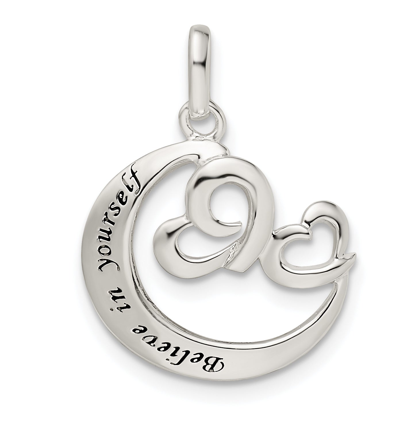 Sterling Silver Heart Believe in Yourself Pendant Main image