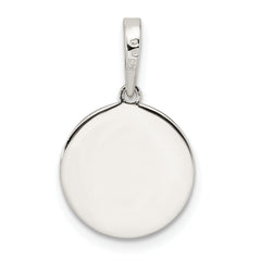 Sterling Silver Rhodium-plated Enameled Yin Yang Pendant