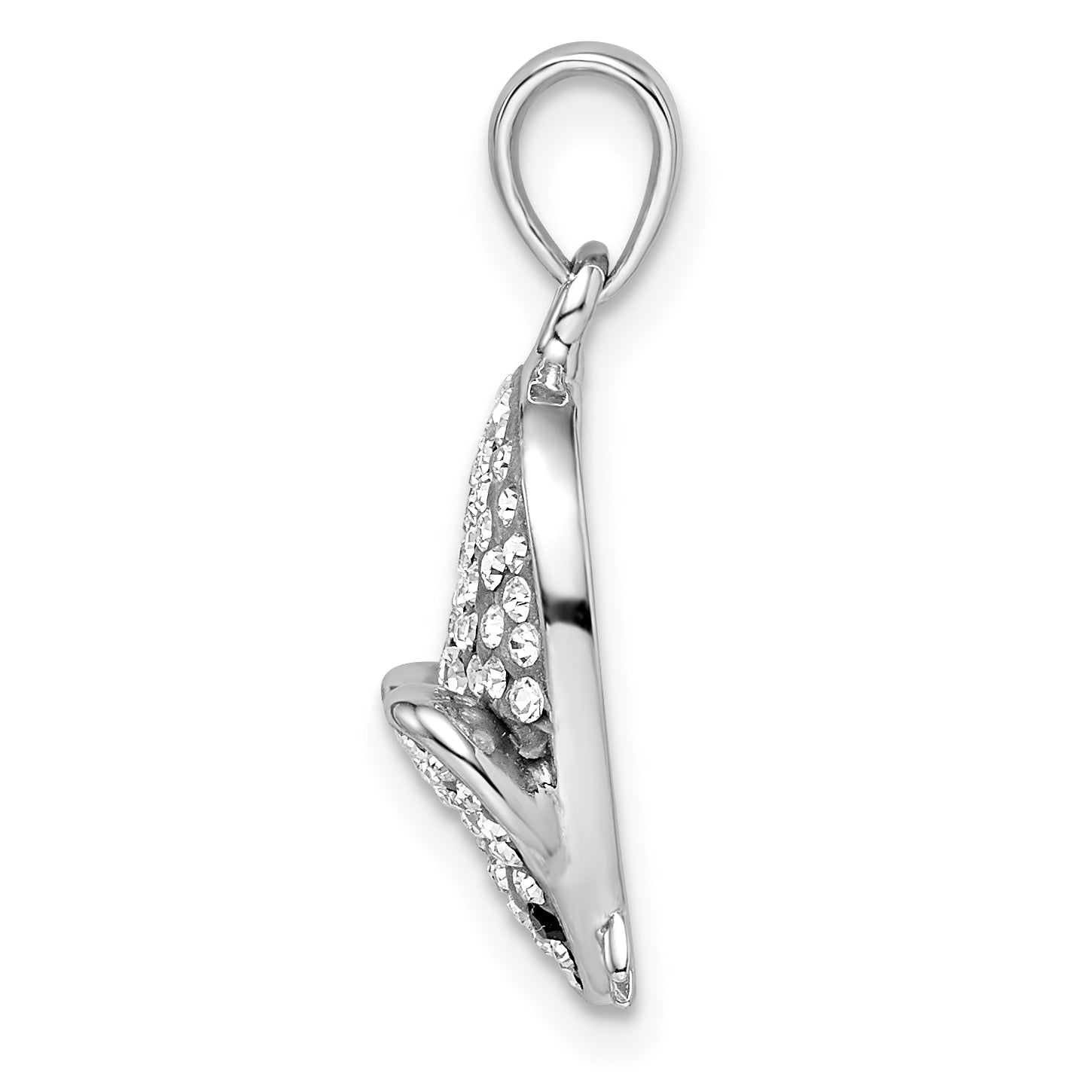Sterling Silver Rhodium-plated Preciosa Crystal Mouse Pendant Secondary image