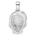 Sterling Silver Rhodium-plated Preciosa Crystal Mouse Pendant