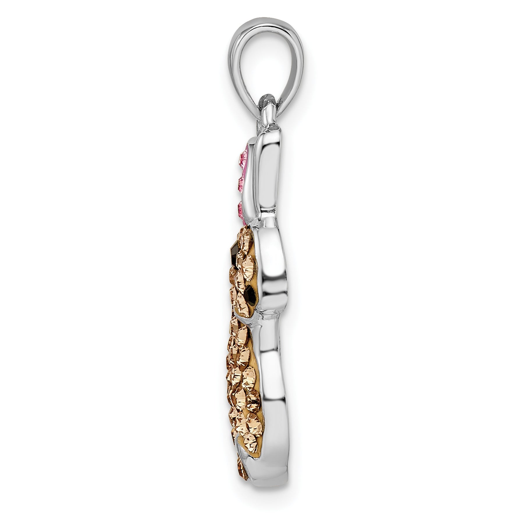 Sterling Silver Rhodium-plated Preciosa Crystal Rabbit Pendant Secondary image