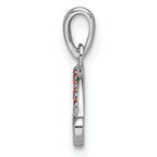 Sterling Silver Rh-plated Multi-color Nano Crystal Rainbow Pendant