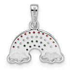 Sterling Silver Rh-plated Multi-color Nano Crystal Rainbow Pendant
