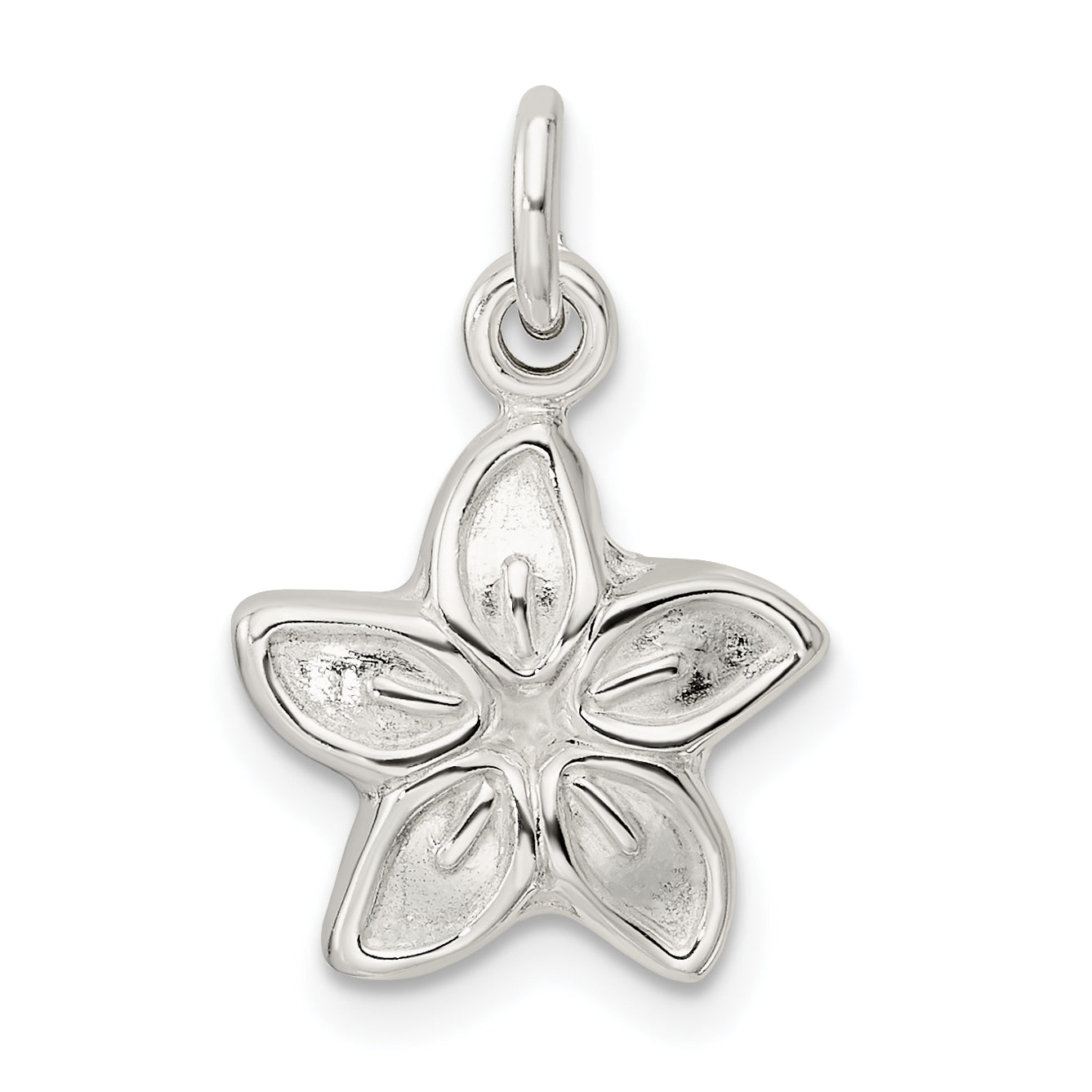 Sterling Silver Puffed Flower Charm Main image