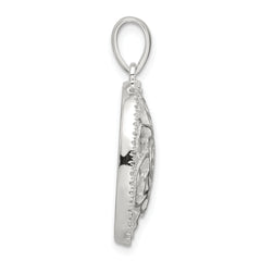 Sterling Silver CZ Rose Pendant