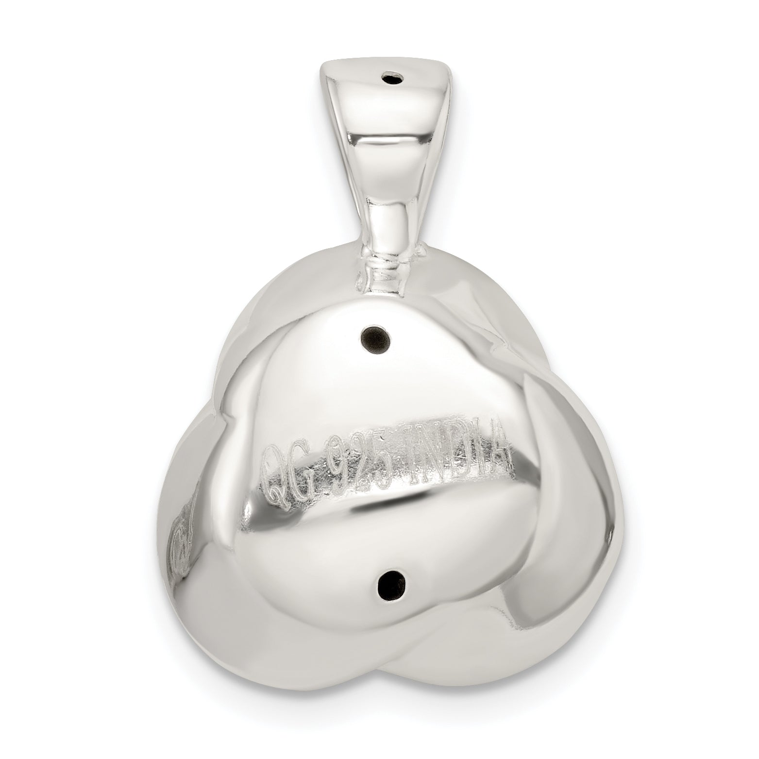 Sterling Silver Polished Hollow Rose Pendant