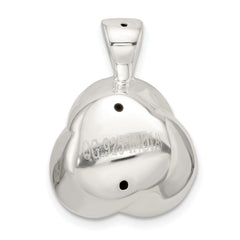 Sterling Silver Polished Hollow Rose Pendant