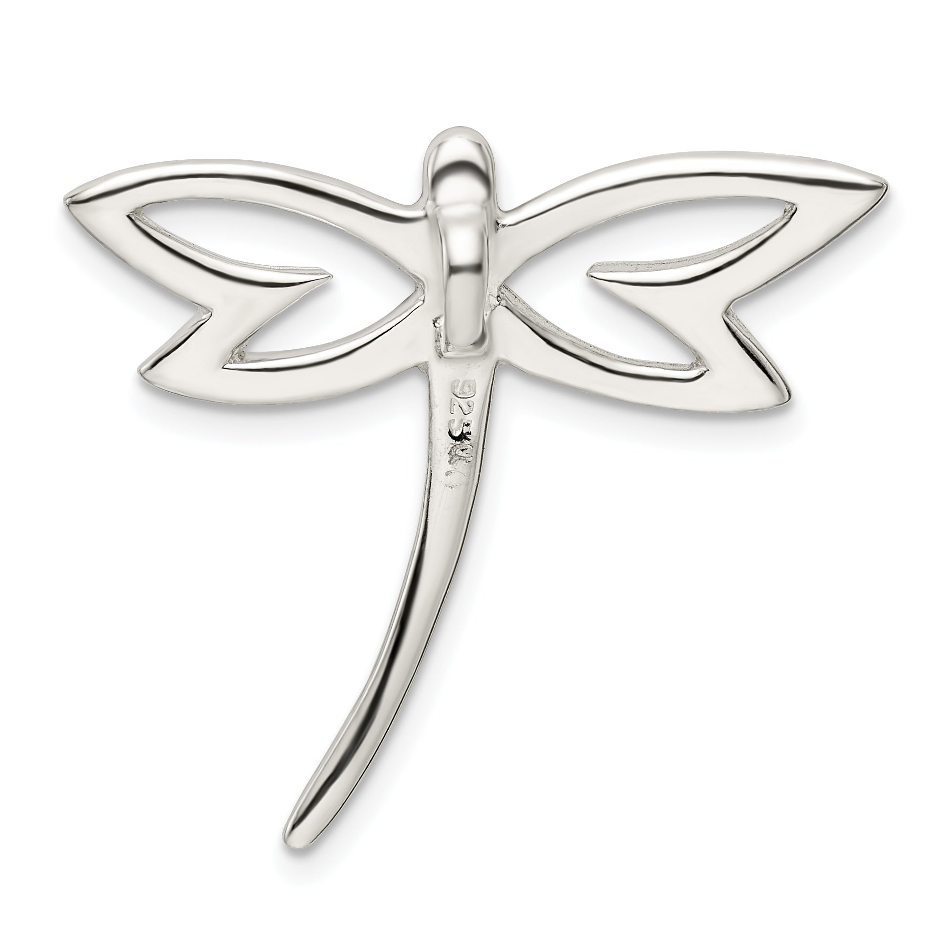 Sterling Silver Polished Dragonfly Chain Slide