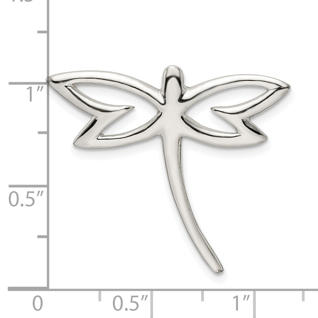 Sterling Silver Polished Dragonfly Chain Slide