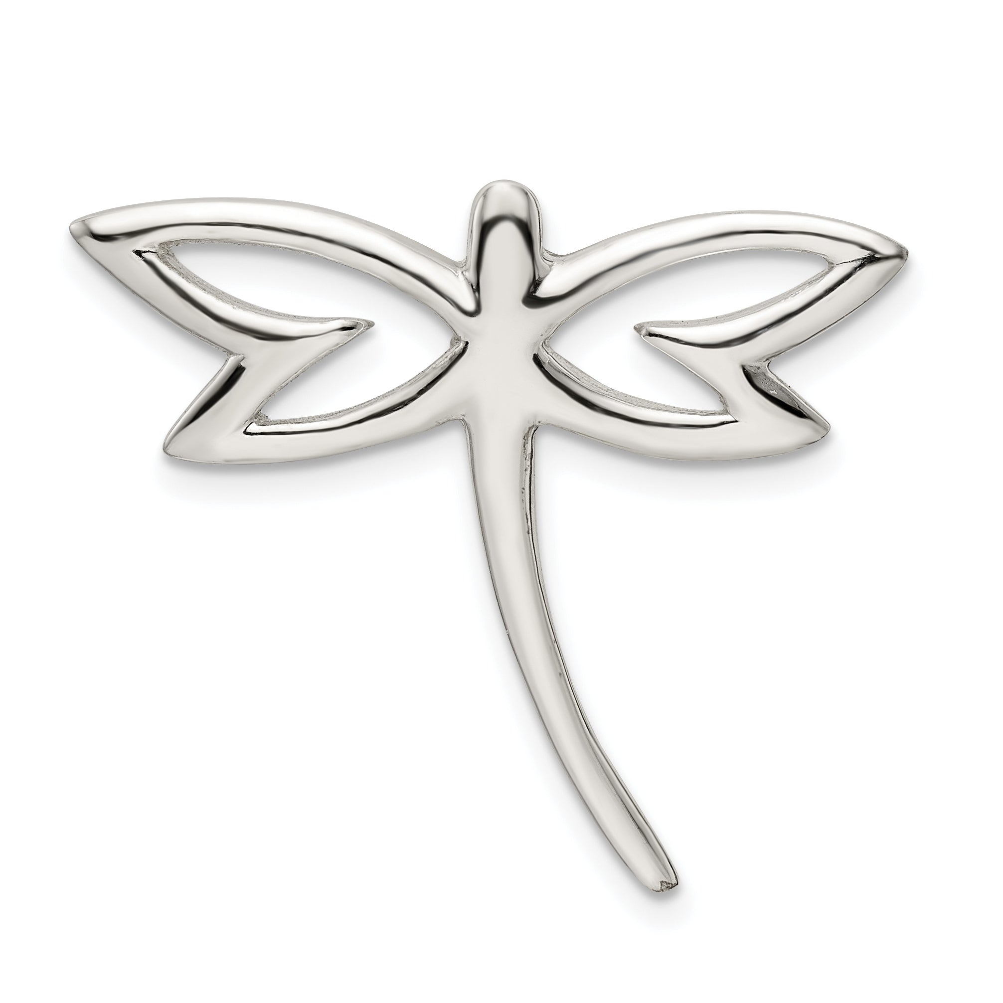 Sterling Silver Polished Dragonfly Chain Slide