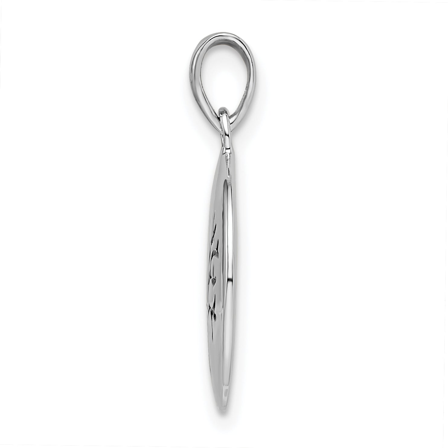 Sterling Silver Rhodium-plated Oxidized Circle Tree Pendant Secondary image