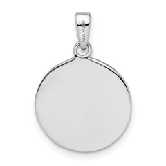 Sterling Silver Rhodium-plated Oxidized Circle Tree Pendant